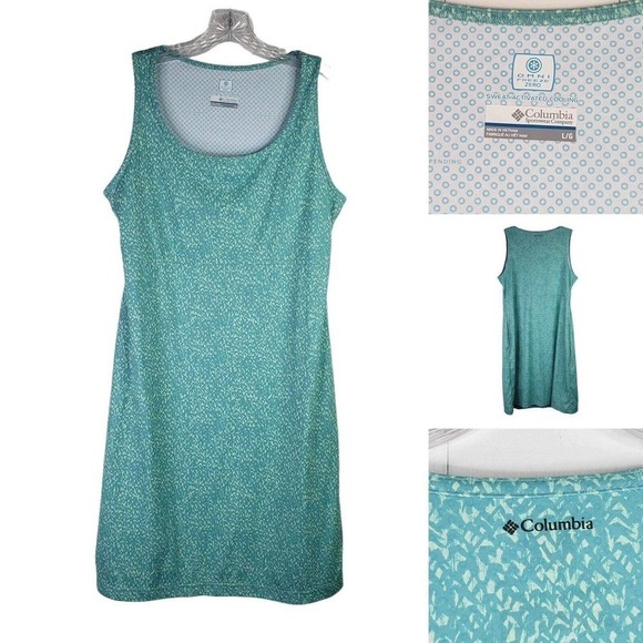 Columbia Omni Freeze Zero Womens Size Large Activewear Tank Dress Teal Green - Picture 1 of 9